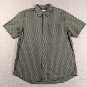 Wellen Shirt Mens Large Green Sunburst Short Sleeve Geometric Huckberry